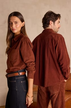 Unisex corduroy shirt INTREPIDE in 100% cotton;${refinementColor}