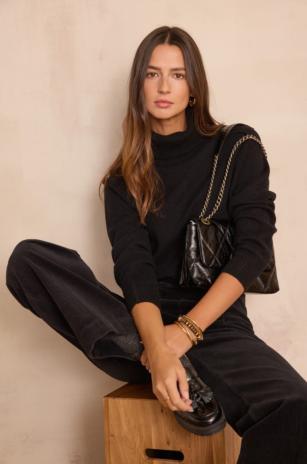 CELESTIN turtleneck jumper 100% wool;${refinementColor}