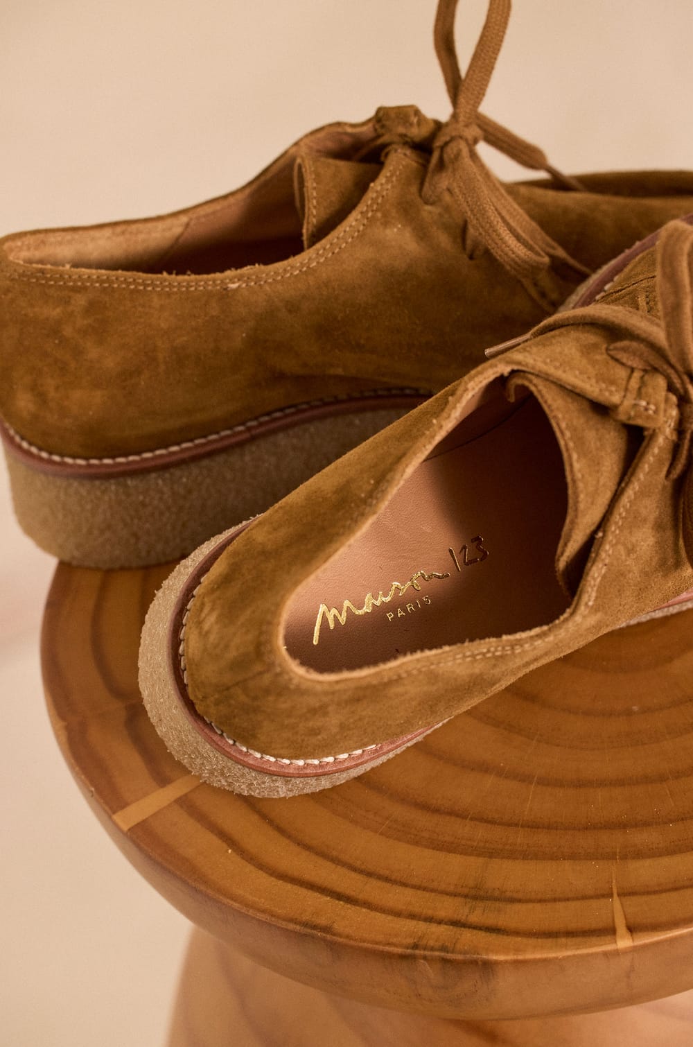 Flat suede derbies ORELIA;${refinementColor}