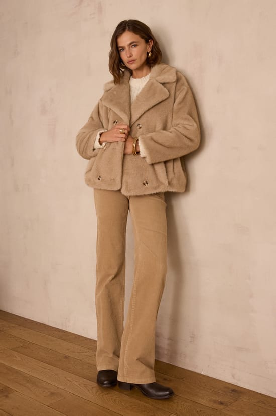 NINON flare trousers in velvet;${refinementColor}