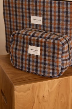 LIAM tartan pattern toiletry bag;${refinementColor}