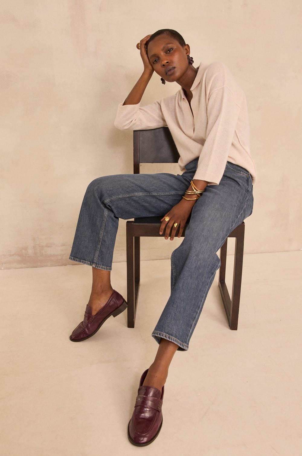 ALICIA long-sleeve cashmere sweater;${refinementColor}