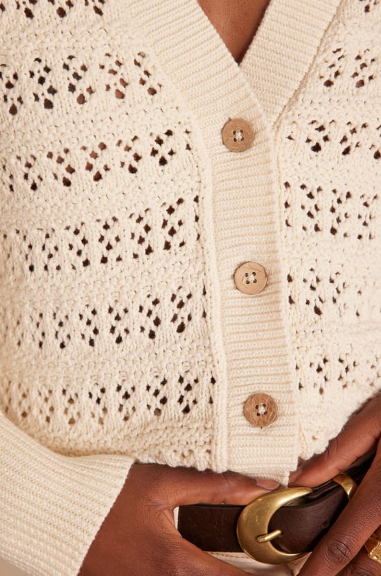 Cardigan BASILIO en coton;${refinementColor}