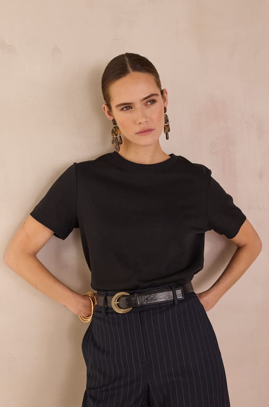 Short-sleeved 100% cotton T-shirt LENI;${refinementColor}