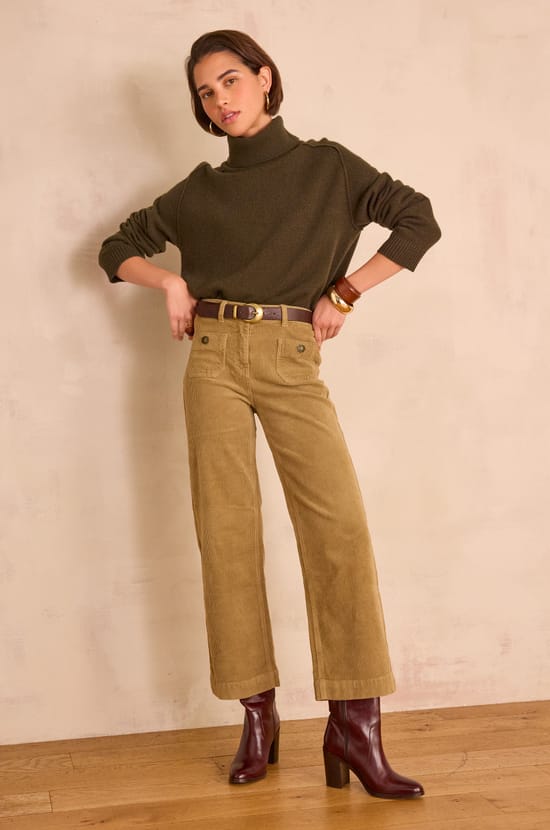 MAE wide-leg corduroy trousers;${refinementColor}