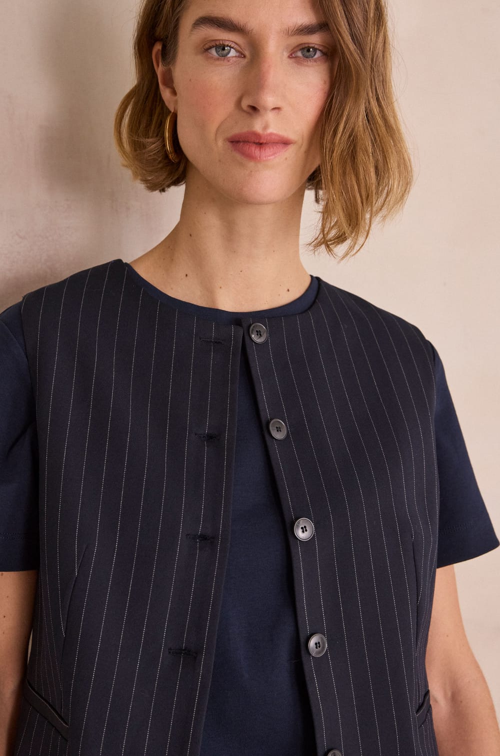 BROOKLYN sleeveless soft Cardigan;${refinementColor}