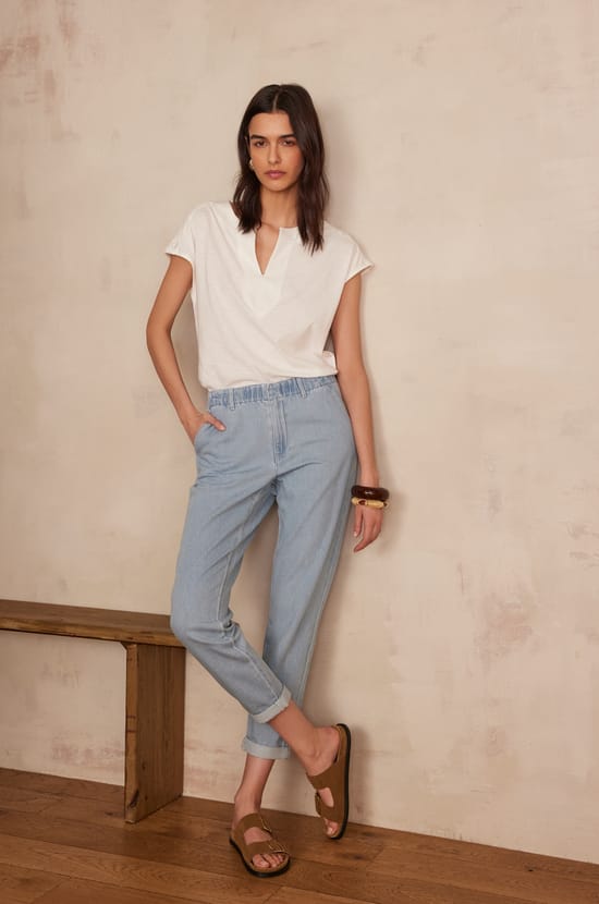 Pantalon chino SABIL en coton;${refinementColor}