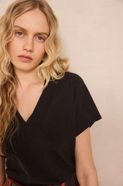 Pull &agrave; manches courtes en coton PRETTY;${refinementColor}