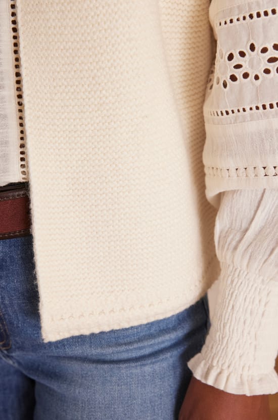 SONNY sleeveless cardigan in cotton;${refinementColor}