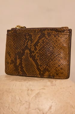 Python effect leather card holder VALENTIN;${refinementColor}