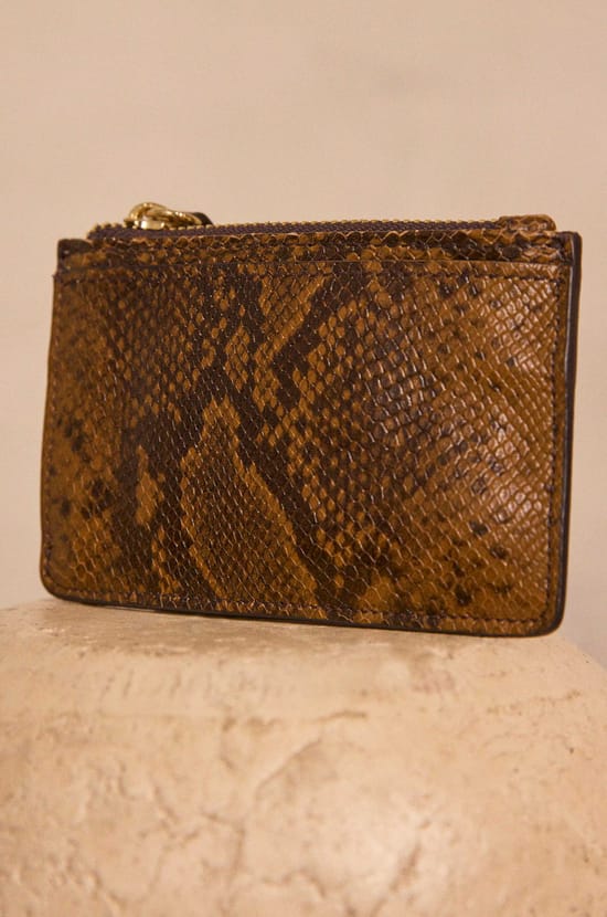 Python effect leather card holder VALENTIN;${refinementColor}
