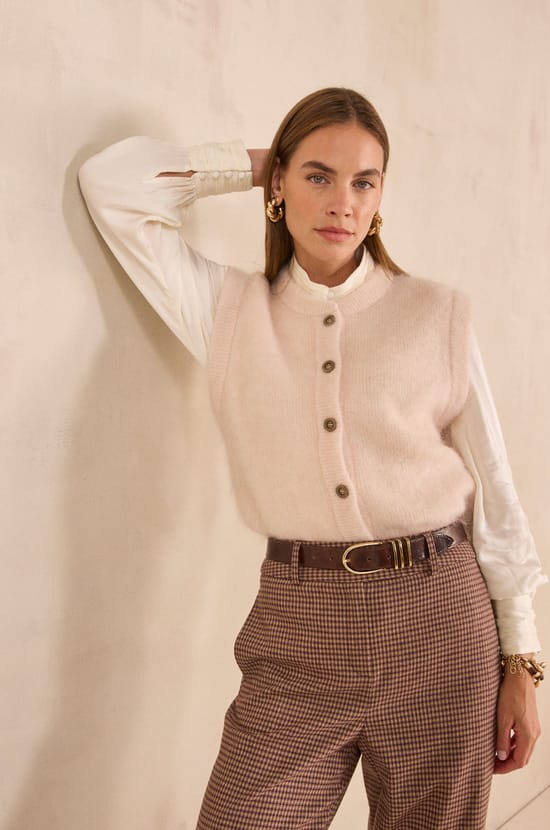 Sleeveless mohair blend sweater LOULOU;${refinementColor}