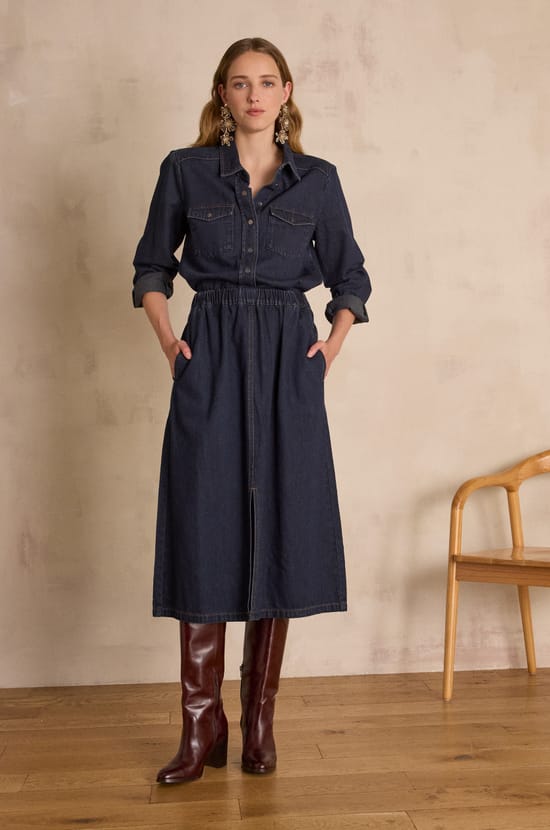 CHARLINE cotton skirt;${refinementColor}