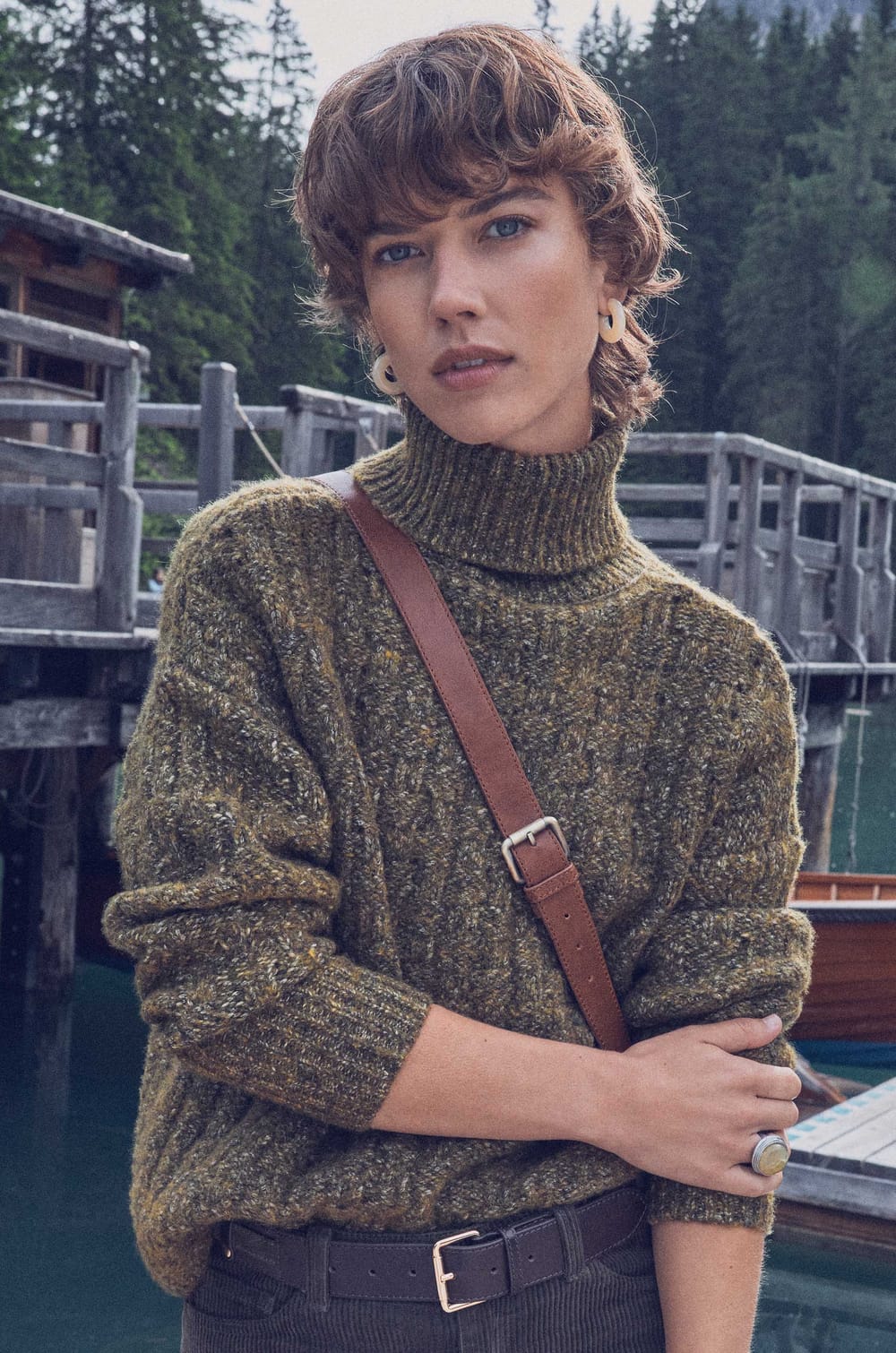 Pull col roulé BRANDY en laine et coton;${refinementColor}
