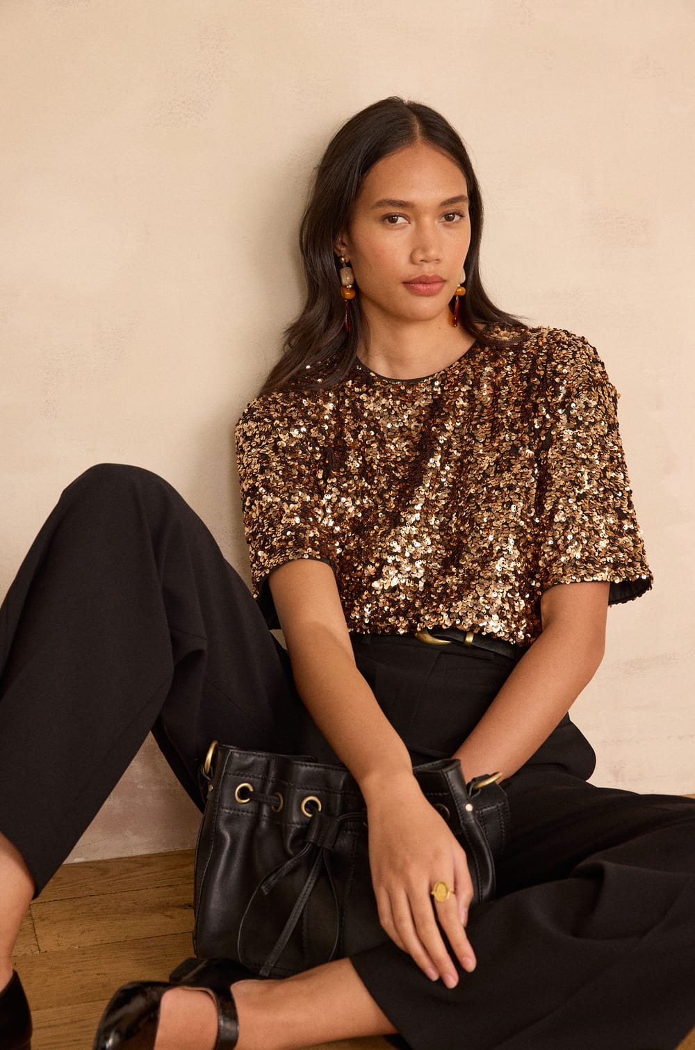 Sequin T-shirt SUNNY;${refinementColor}