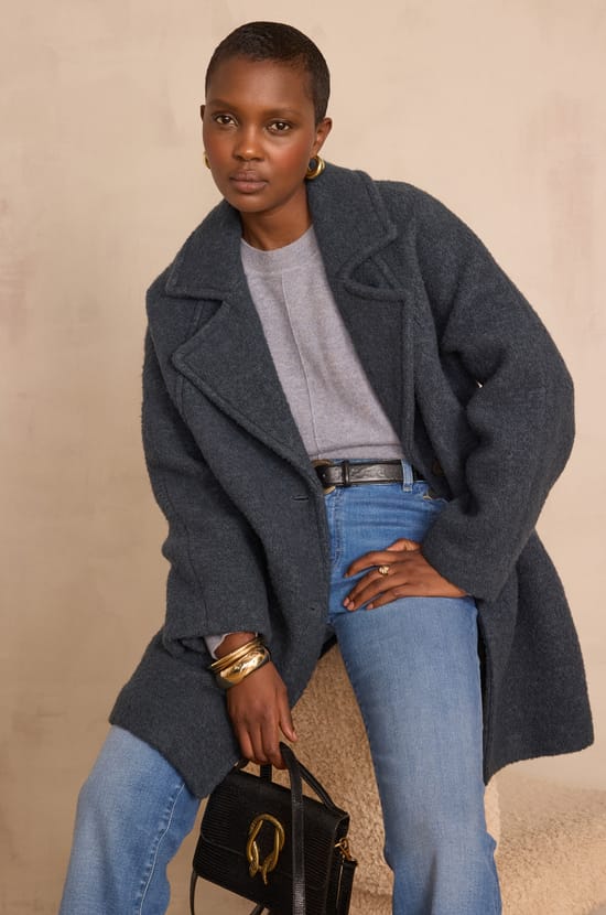 Manteau ASSIA en laine effet bouclette;${refinementColor}