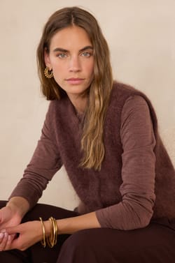 LOULOU sleeveless cardigan in mohair;${refinementColor}