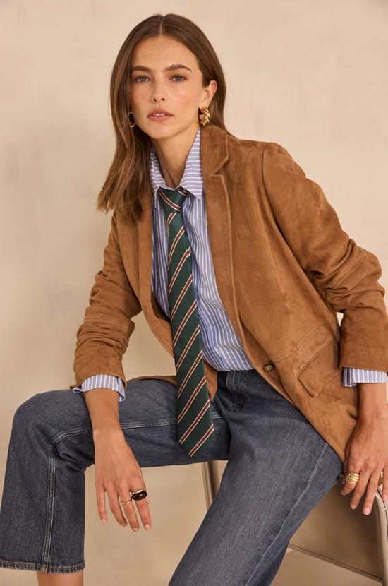NELIA suede leather balzer;${refinementColor}