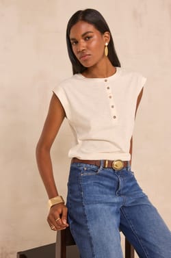 TERENCE cotton sleeveless T-shirt;${refinementColor}