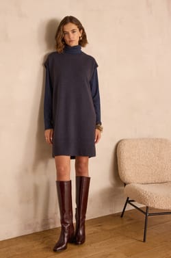RAPHAELLE sleeveless wool dress;${refinementColor}