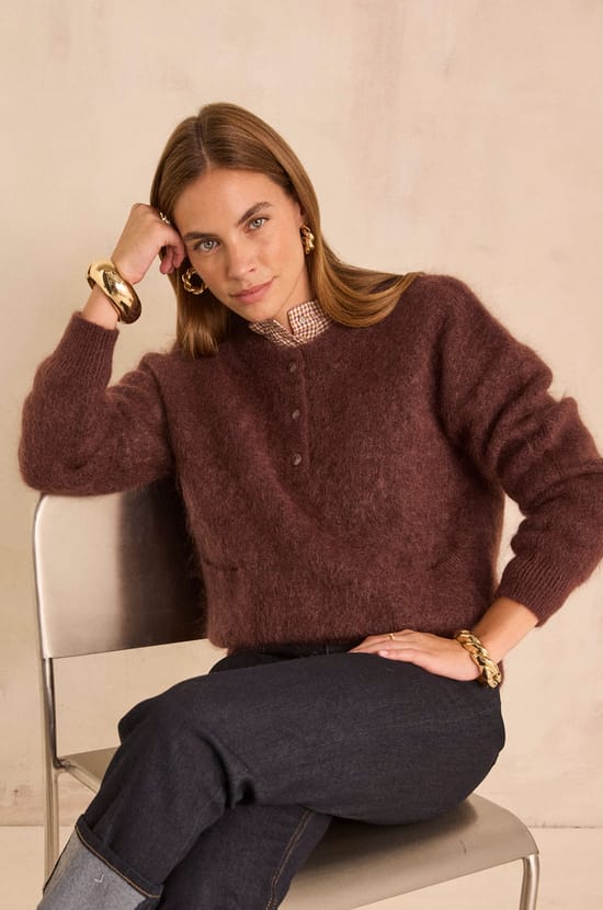 ASSIA long-sleeve sweater in mixed mohair and wool;${refinementColor}