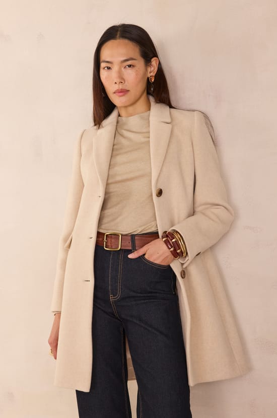 ANABELLE BIS mid-length coat;${refinementColor}