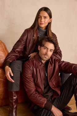 Unisex SEDUCTEUR jacket in 100% leather;${refinementColor}