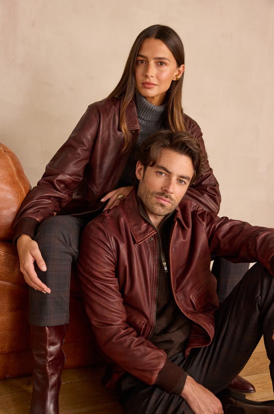 Unisex SEDUCTEUR jacket in 100% leather;${refinementColor}