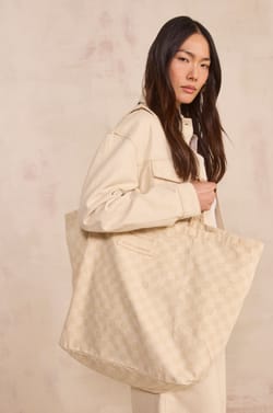 Sac en jean &agrave; carreaux Audrey Lombard x Maison 123 BIGGIE;${refinementColor}