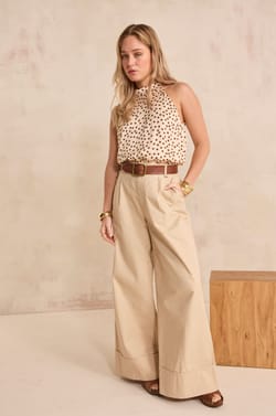 Dotted sleeveless top DARLA;${refinementColor}