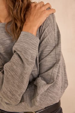 T-shirt anthracite &agrave; manches longues en laine TEOPHILE;${refinementColor}