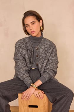 COSMO cardigan in mohair and wool;${refinementColor}