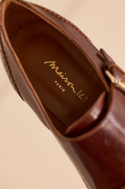 ORLANE leather heeled derby shoes;${refinementColor}