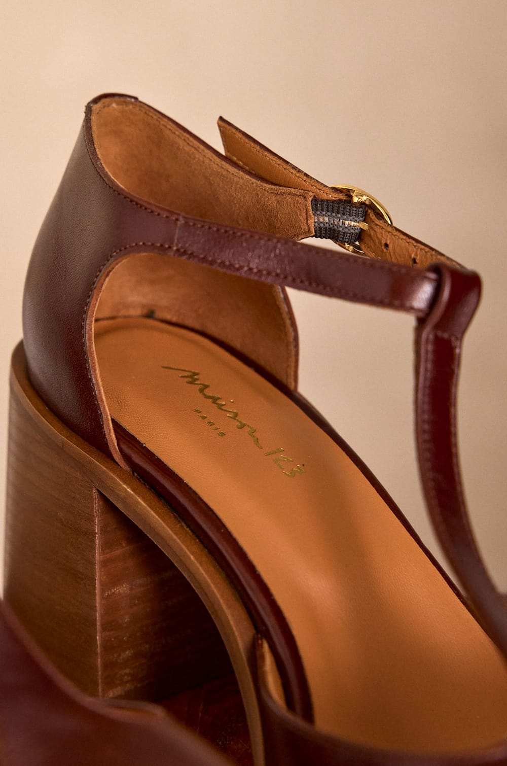 100% leather heeled sandals SOLENE;${refinementColor}