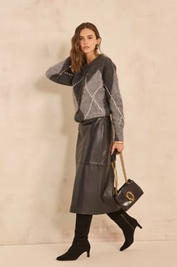 Jupe crayon en cuir VIOLETTE;${refinementColor}
