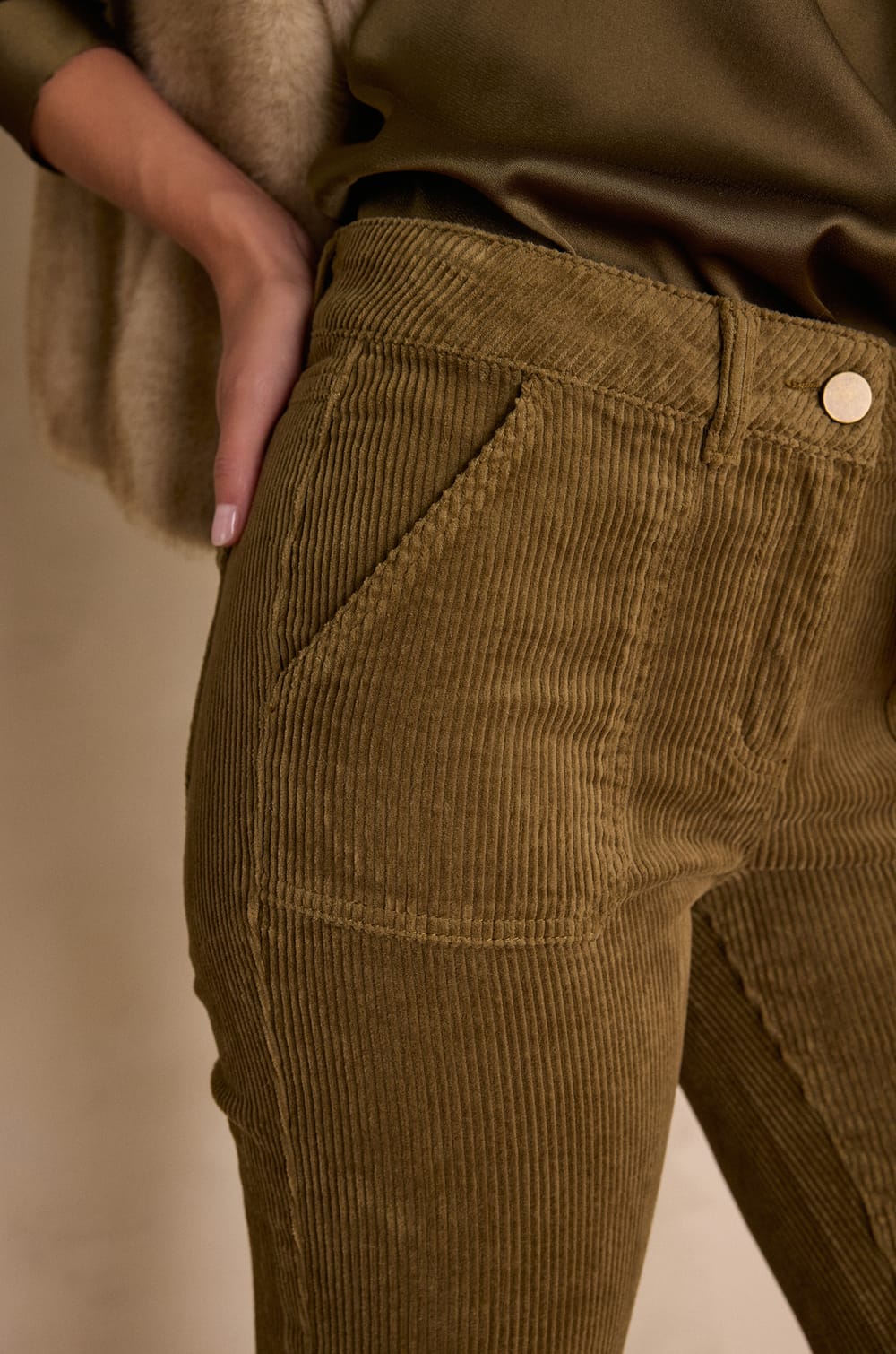 NALLA corduroy chino trousers;${refinementColor}