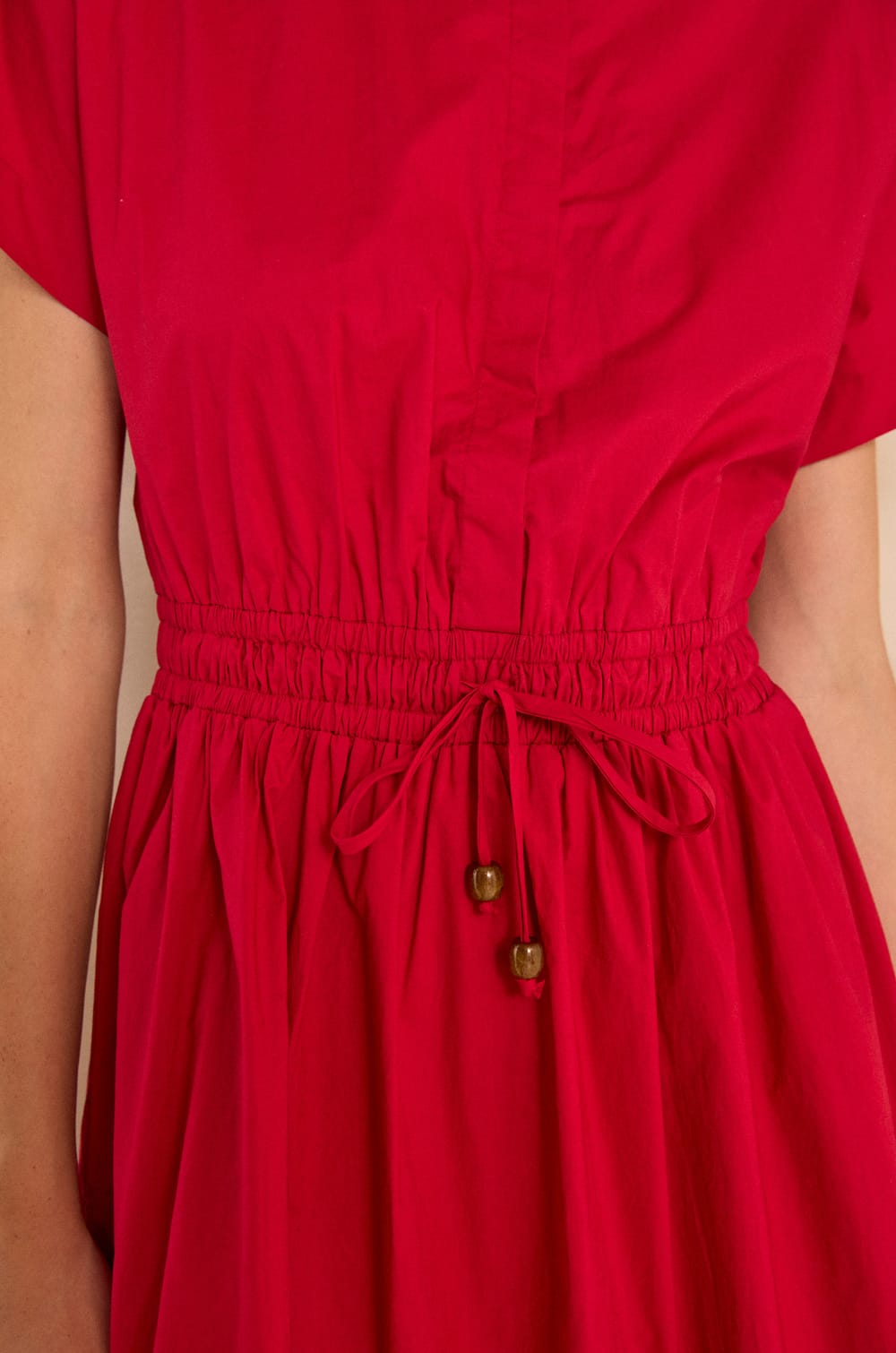Sleeveless A-line cotton dress PURE;${refinementColor}