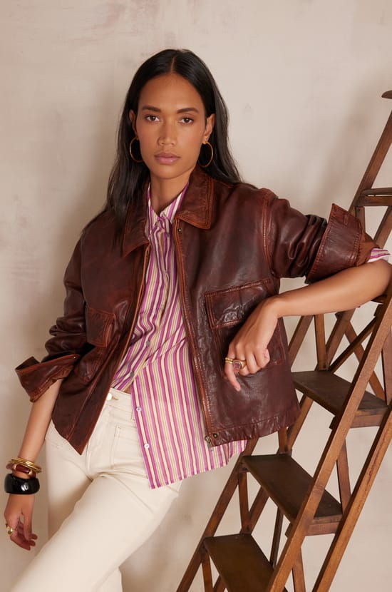 Camisa a rayas COLETTE de algod&oacute;n;${refinementColor}