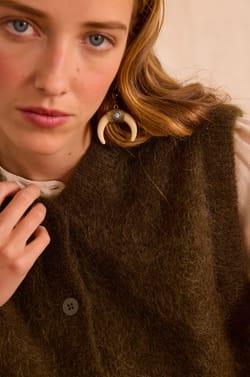 LOULOU cardigan in mohair and wool;${refinementColor}