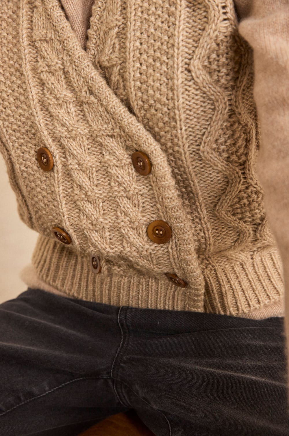 Sleeveless cotton and wool blend sweater AMEL;${refinementColor}