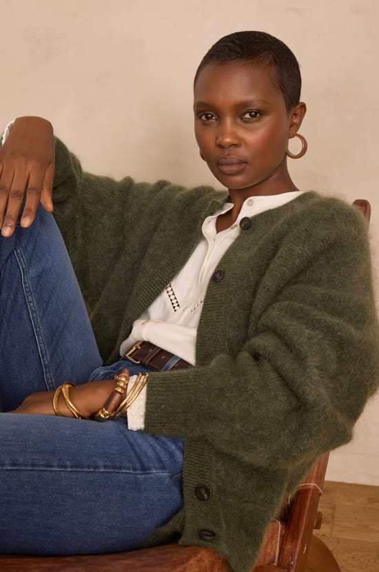 BAKER mohair and wool cardigan;${refinementColor}