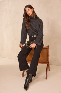 Wide cotton blend pants MAE;${refinementColor}