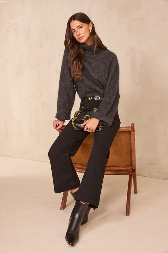 Wide cotton blend pants MAE;${refinementColor}