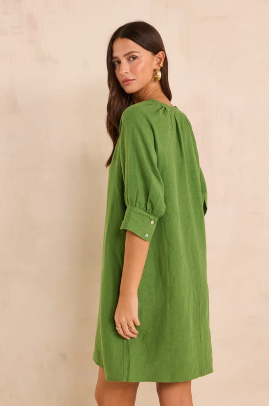 Straight linen dress BLINNY;${refinementColor}