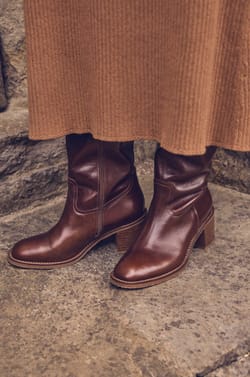 Leather heeled boots VICTORIA;${refinementColor}