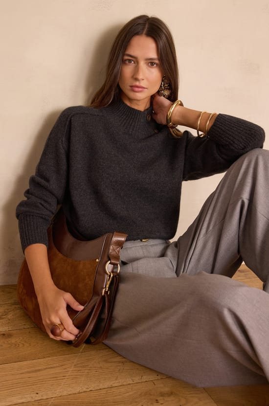 BRADLEY turtleneck jumper in 100% cashmere - 4 ply;${refinementColor}