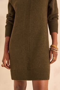 Perfect straight knit mixed wool dress;${refinementColor}