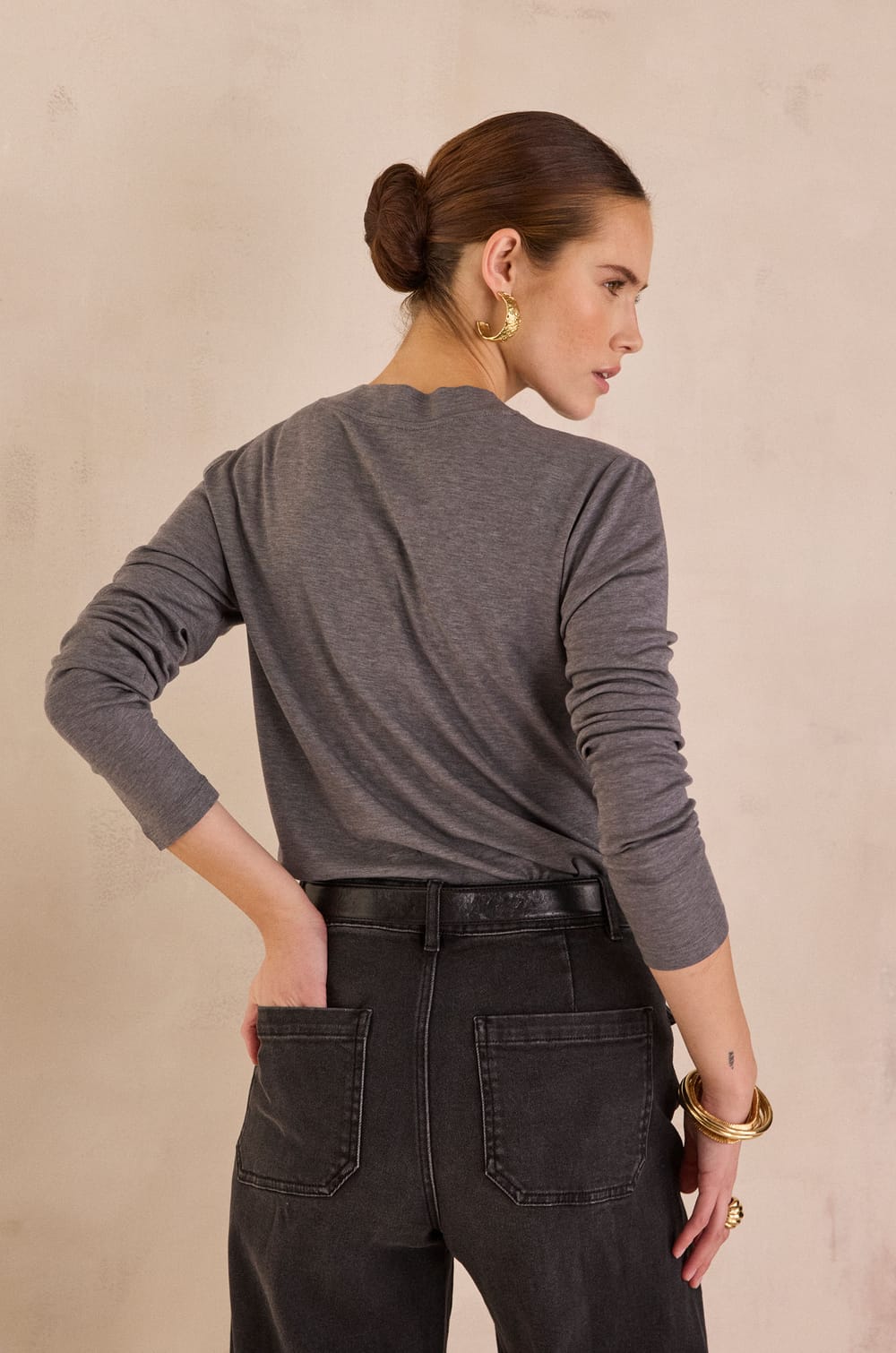 FLYNN high neck T-shirt;${refinementColor}