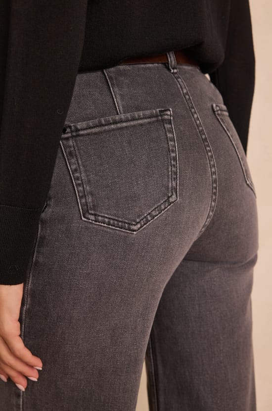 SANDY wide-leg jeans in denim;${refinementColor}