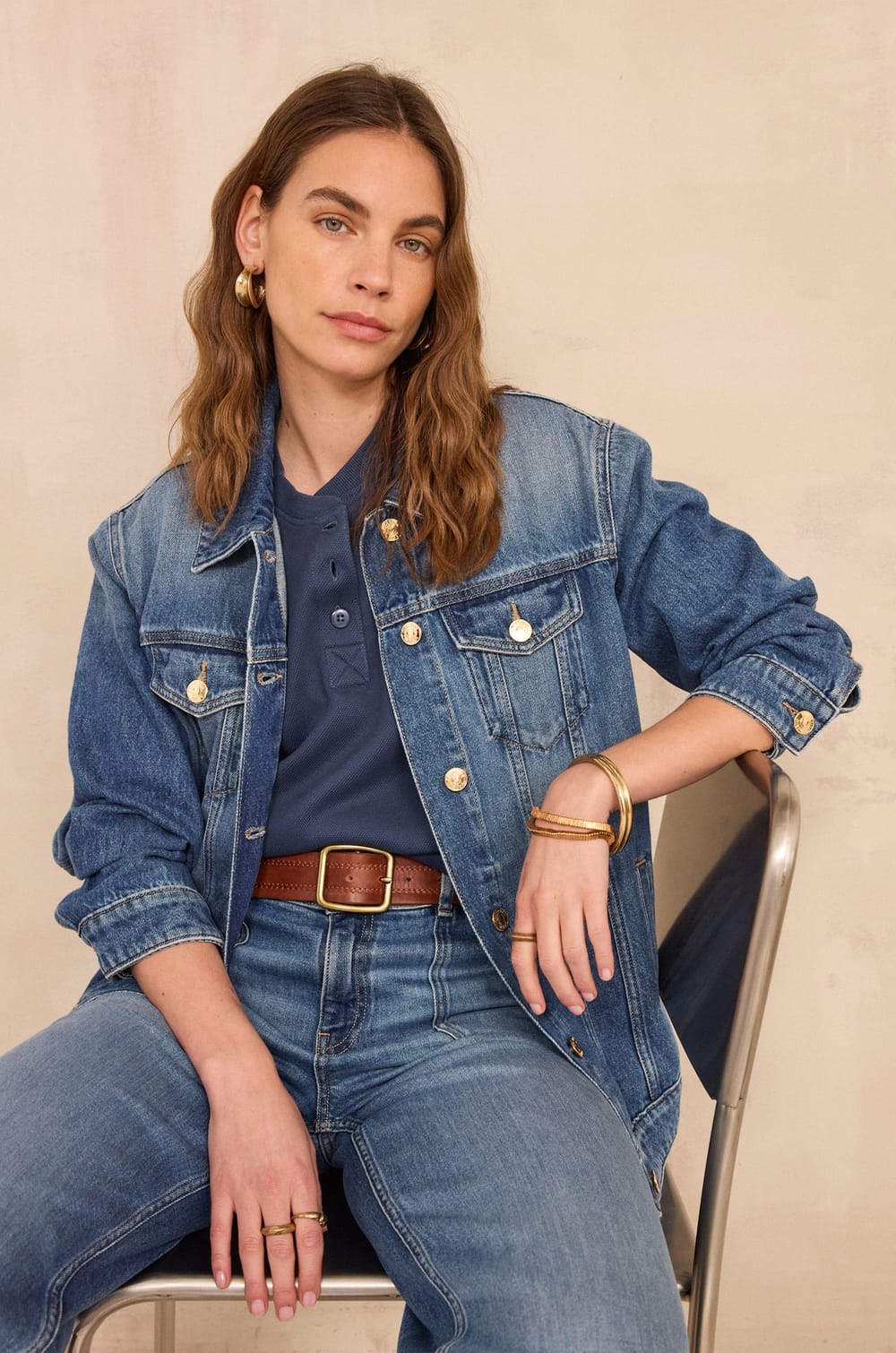 LAURENA cotton polo shirt;${refinementColor}